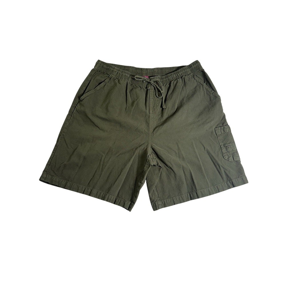 Pappagallo Cargo Shorts‎ Mens Small Olive Green  Elastic Waist Cotton